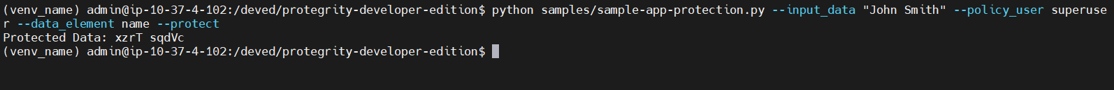 “Sample application output”
