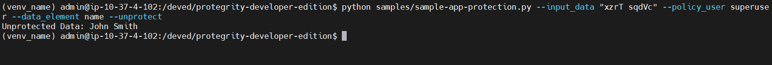 “Sample application output”