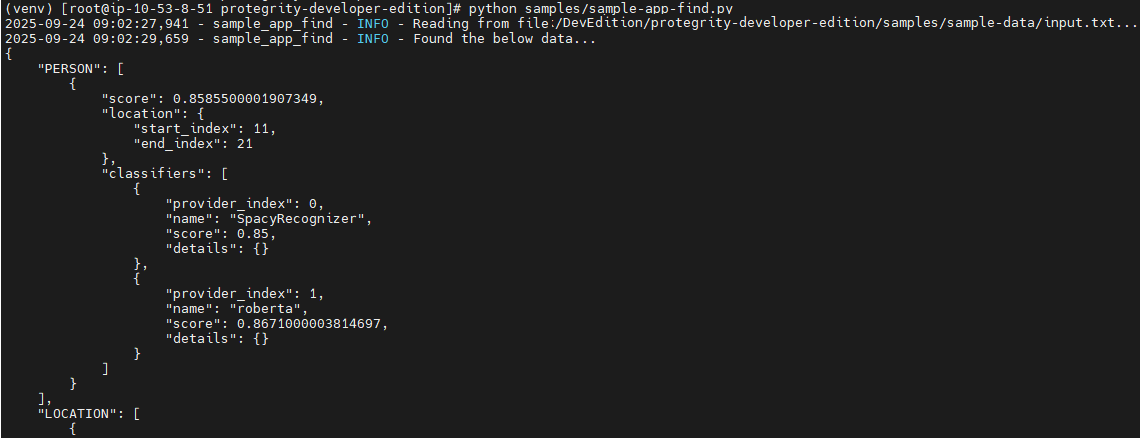 Running the sample application